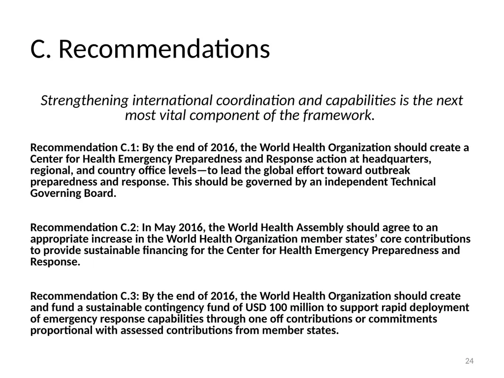 Need for a Global Health Risk Framework Global - slide 35 of 40