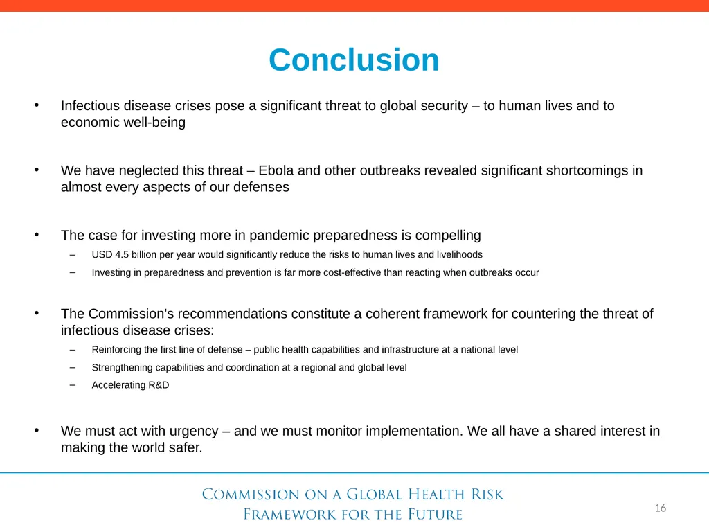 Need for a Global Health Risk Framework Global - slide 27 of 40