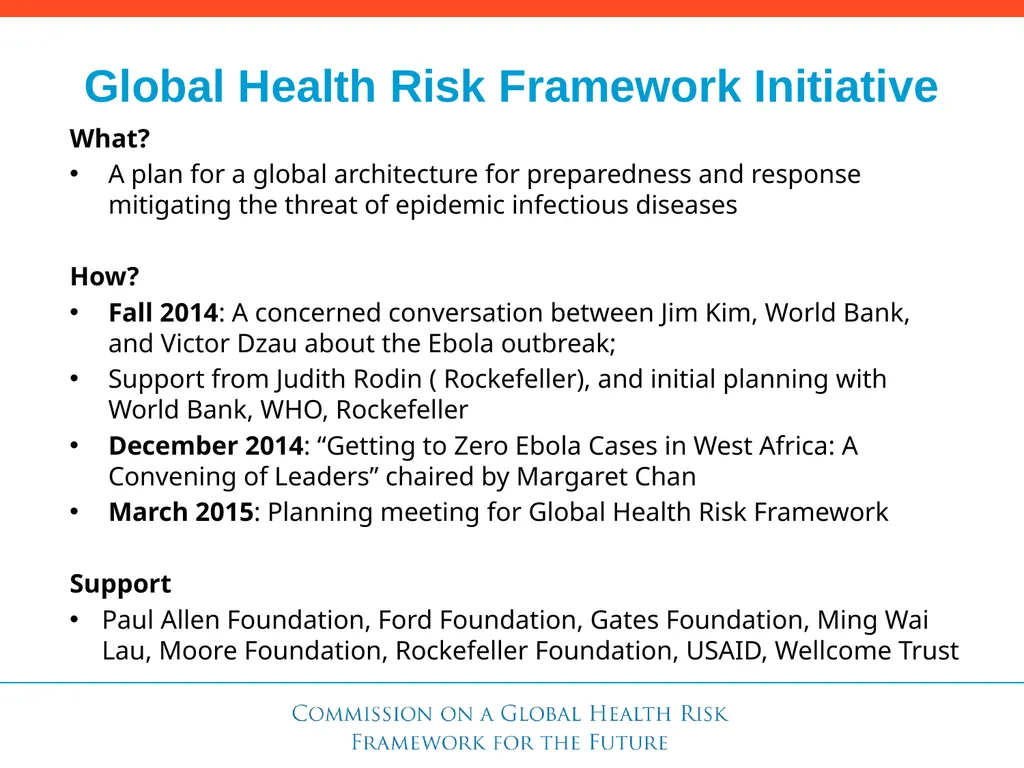 Need for a Global Health Risk Framework Global - slide 4 of 40