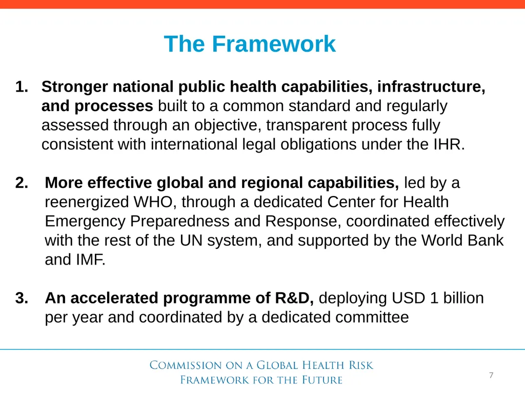 Need for a Global Health Risk Framework Global - slide 18 of 40