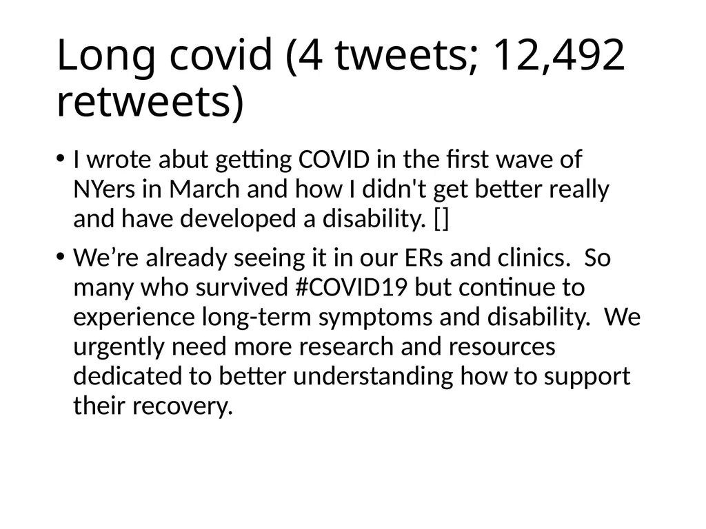 Retweeting COVID-19 disability issues: Risks, - slide 14 of 18