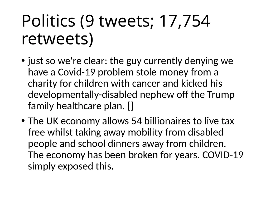 Retweeting COVID-19 disability issues: Risks, - slide 12 of 18