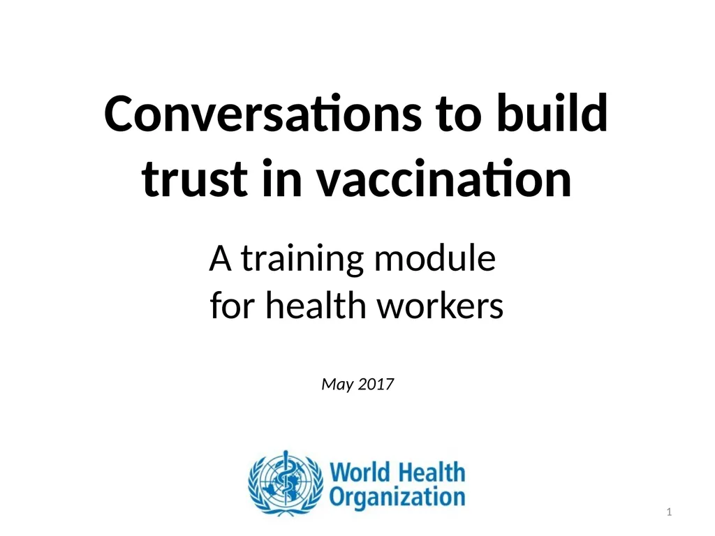 Conversations to build trust in vaccination A - slide 1 of 44