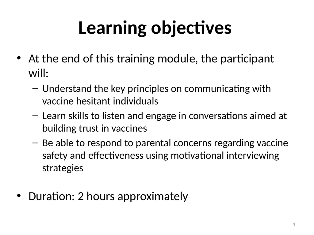 Conversations to build trust in vaccination A - slide 4 of 44