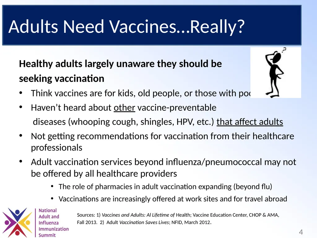 Adults Need Vaccines, Too! Why We Need to Set the - slide 4 of 28