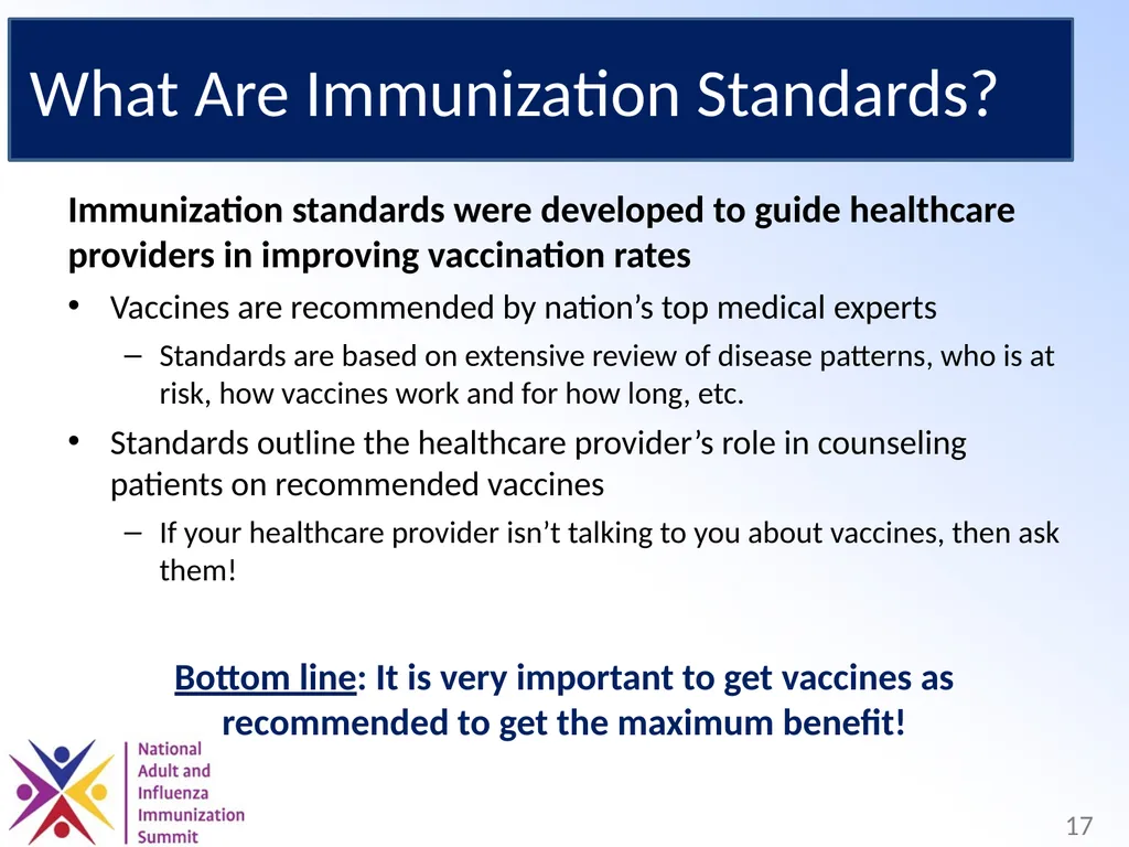 Adults Need Vaccines, Too! Why We Need to Set the - slide 17 of 28