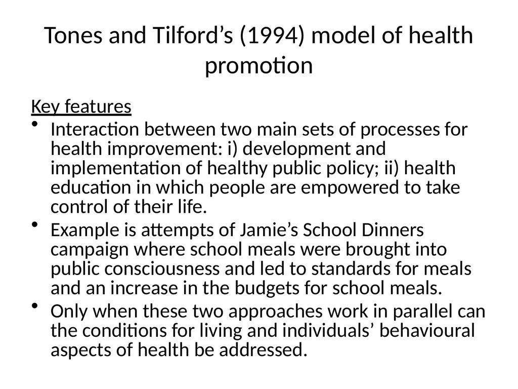 Health Promotion Session outcomes The explain the - slide 9 of 20