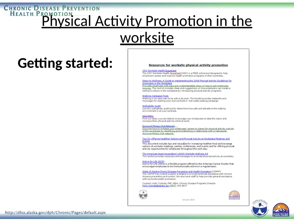 Physical Activity Promotion in the worksite The - slide 4 of 5