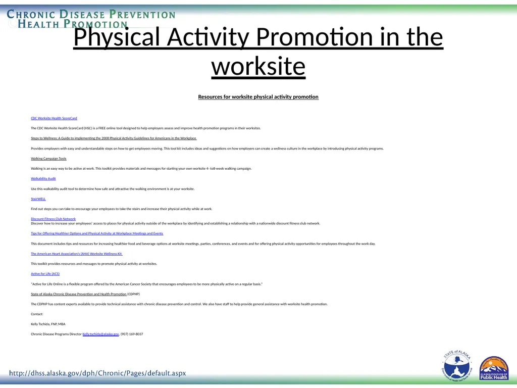 Physical Activity Promotion in the worksite The - slide 5 of 5
