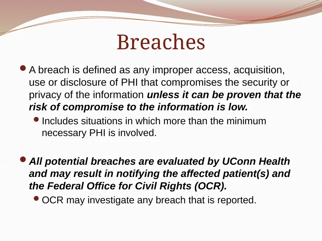 HIPAA/HITECH Privacy and Security Student Training - slide 80 of 90