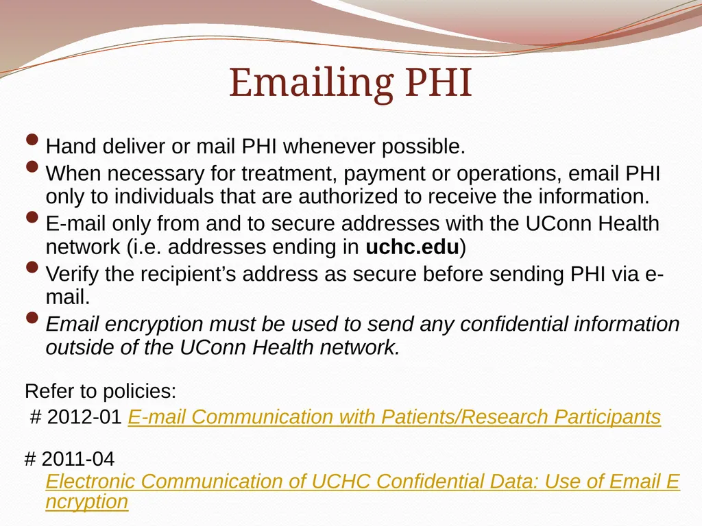 HIPAA/HITECH Privacy and Security Student Training - slide 73 of 90
