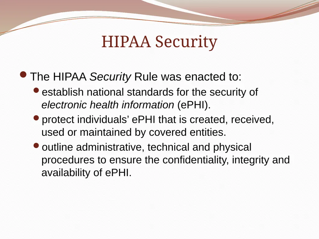 HIPAA/HITECH Privacy and Security Student Training - slide 9 of 90