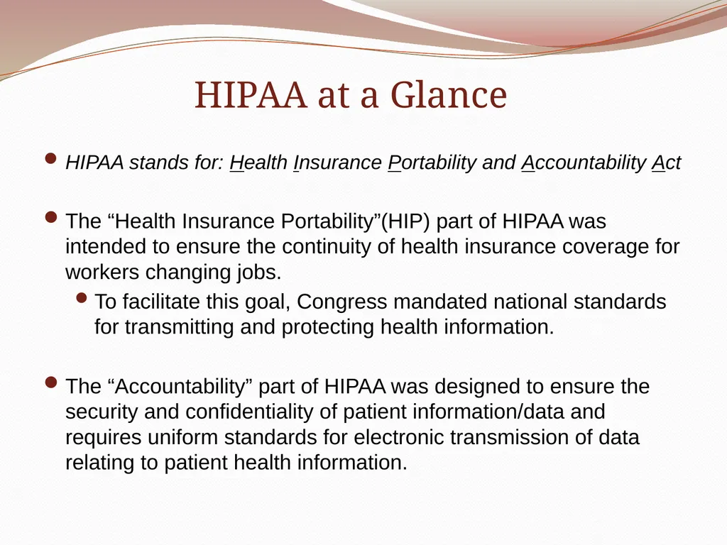 HIPAA/HITECH Privacy and Security Student Training - slide 7 of 90