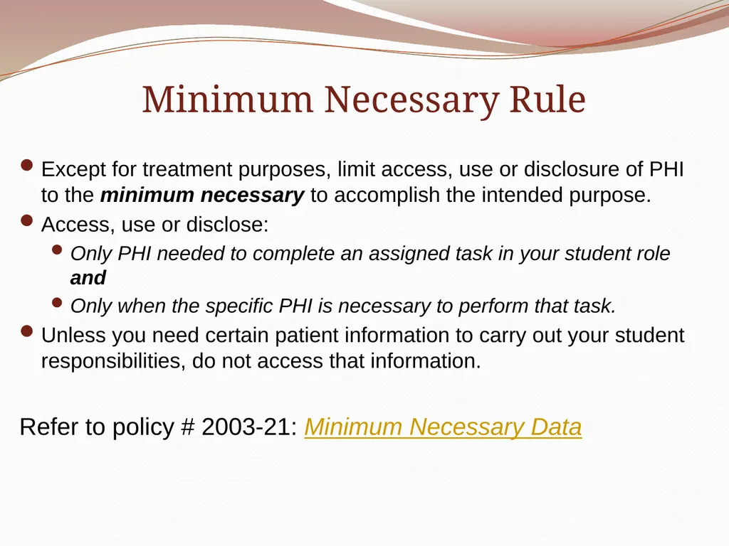 HIPAA/HITECH Privacy and Security Student Training - slide 44 of 90