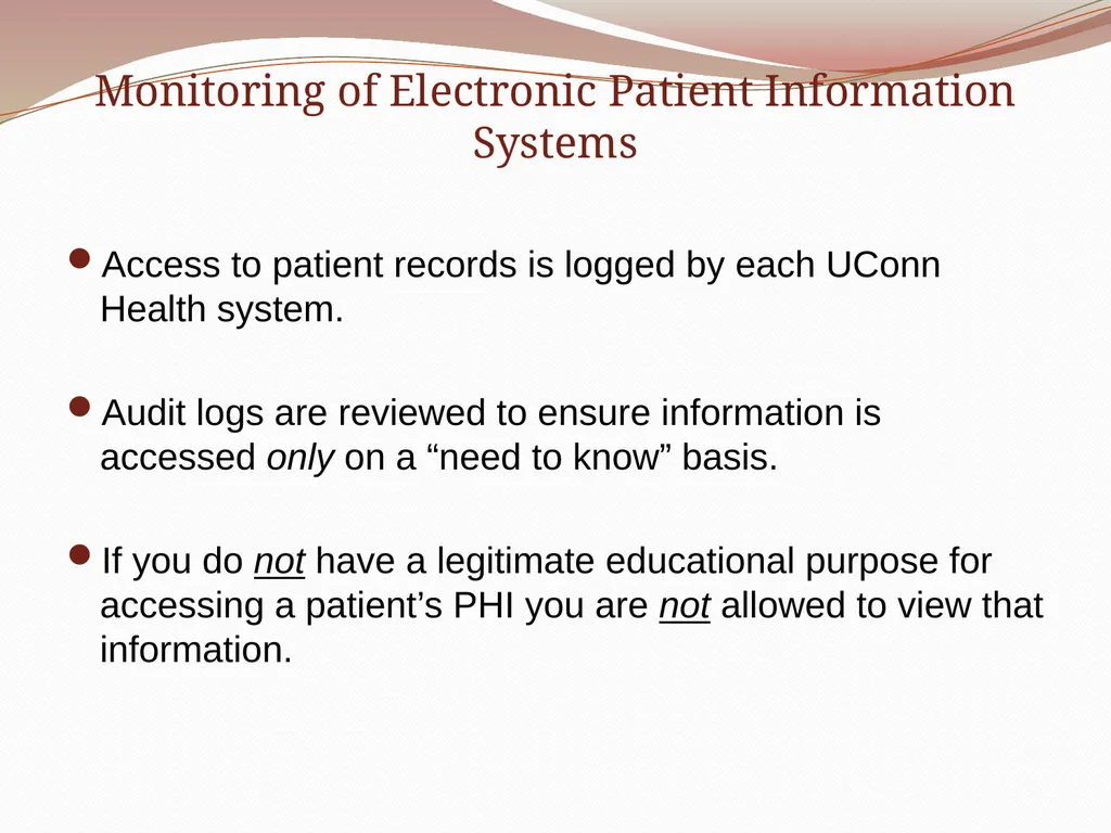 HIPAA/HITECH Privacy and Security Student Training - slide 69 of 90