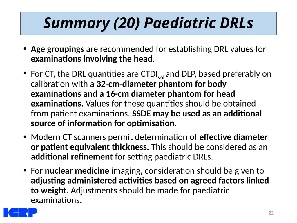 Diagnostic Reference Levels (DRLs) in Medical - slide 22 of 26