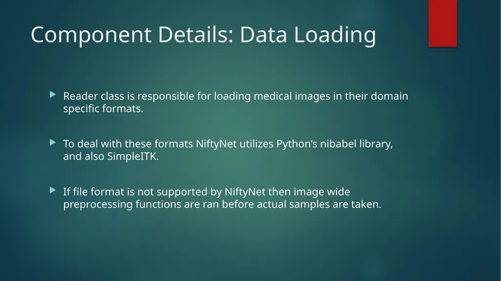NiftyNet: A Deep learning platform for medical - slide 17 of 27