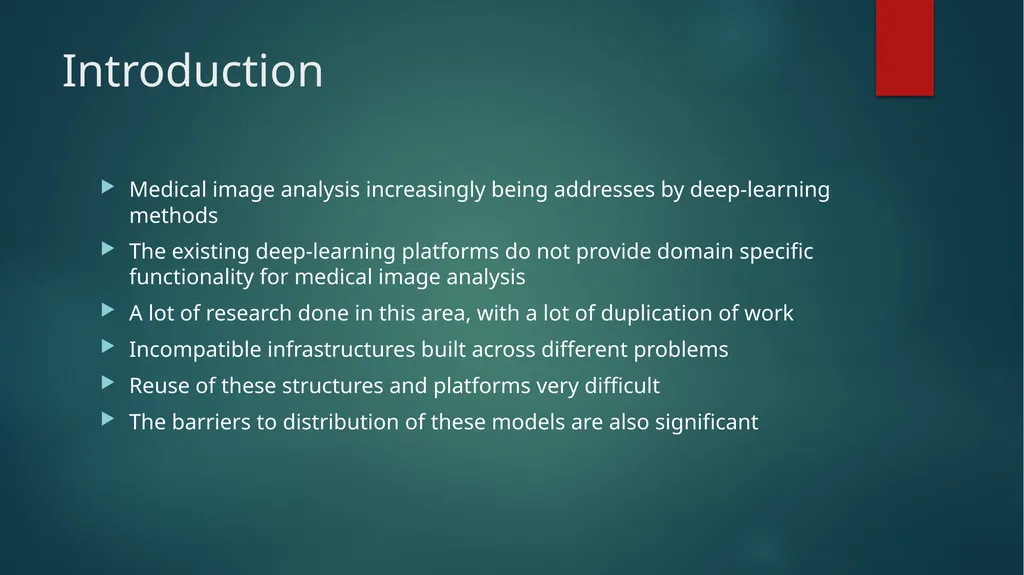 NiftyNet: A Deep learning platform for medical - slide 2 of 27
