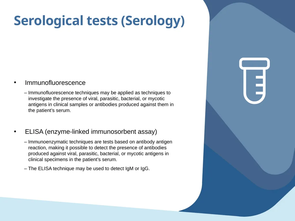 Laboratory tests Objectives Identify the main - slide 9 of 28