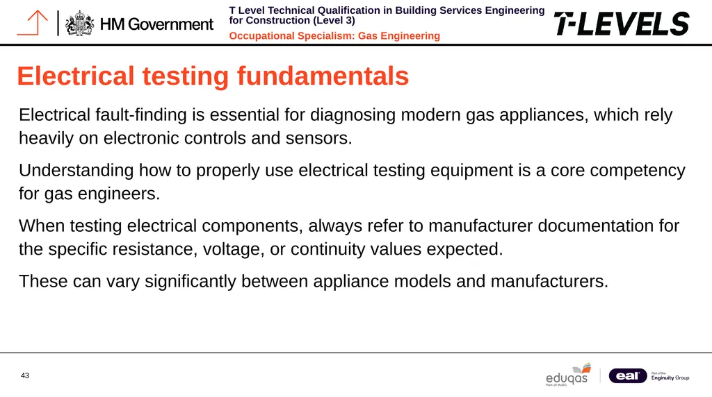 Occupational Specialism: Gas Engineering K1.28 - slide 43 of 84
