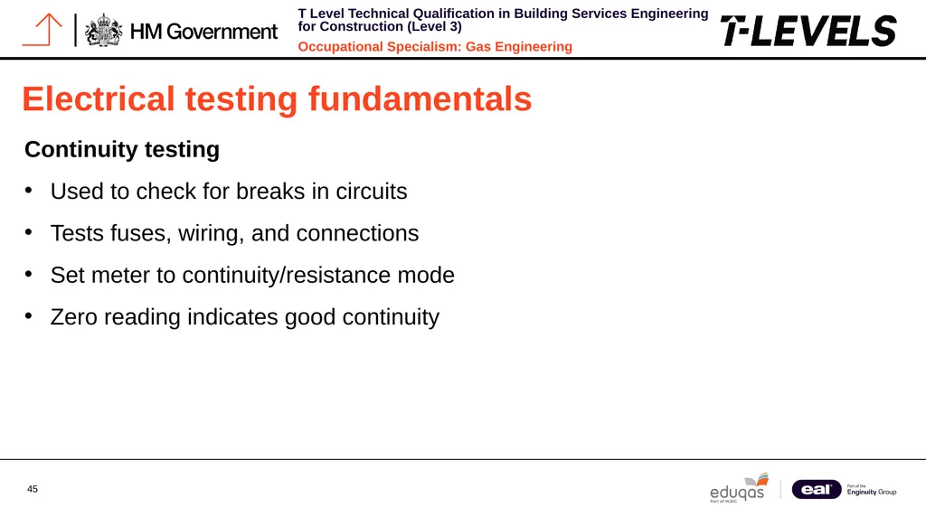 Occupational Specialism: Gas Engineering K1.28 - slide 45 of 84