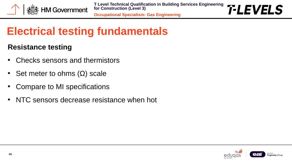 Occupational Specialism: Gas Engineering K1.28 - slide 46 of 84