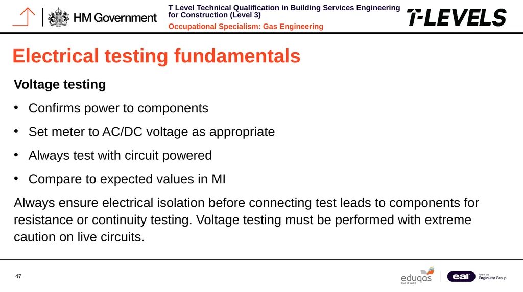 Occupational Specialism: Gas Engineering K1.28 - slide 47 of 84