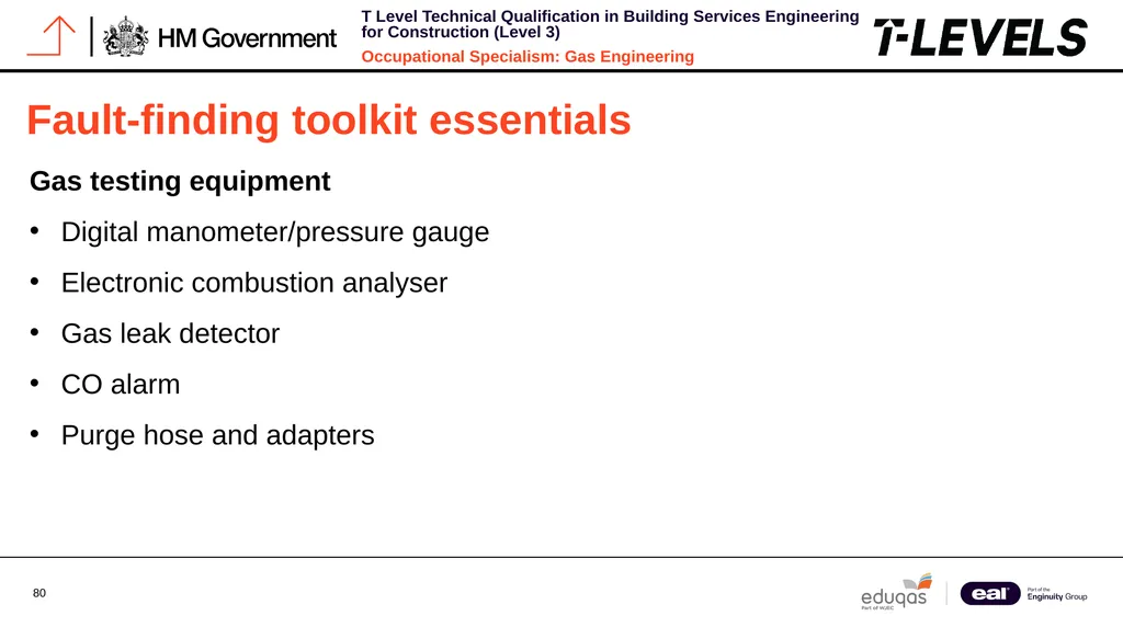 Occupational Specialism: Gas Engineering K1.28 - slide 80 of 84