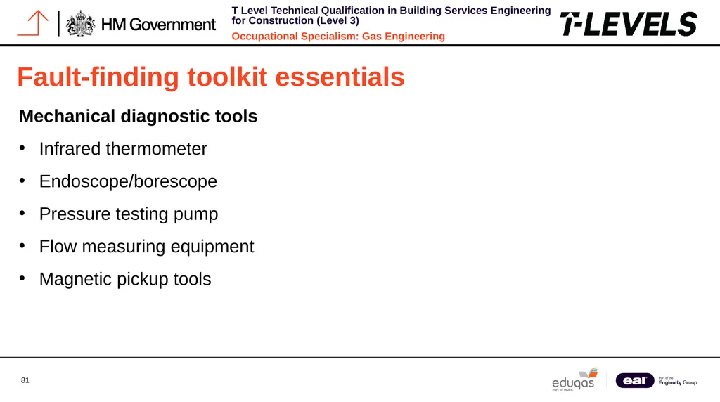 Occupational Specialism: Gas Engineering K1.28 - slide 81 of 84