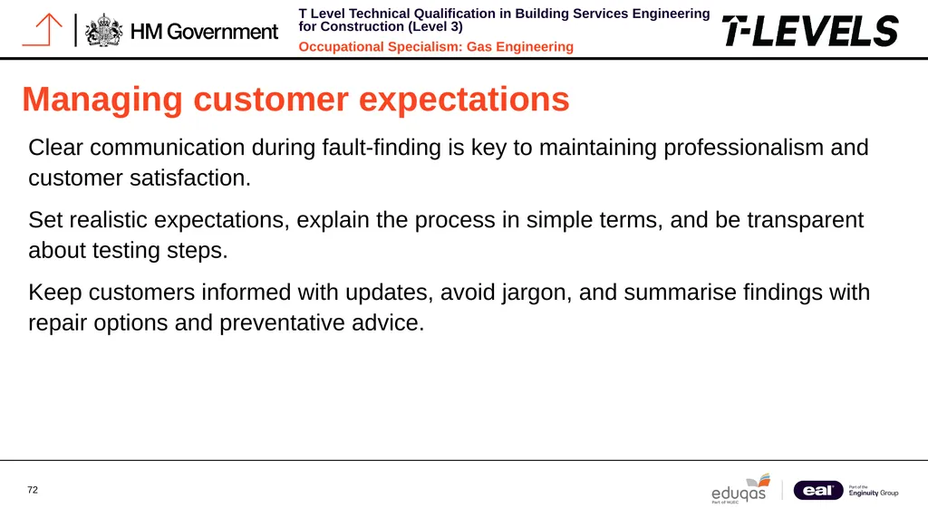 Occupational Specialism: Gas Engineering K1.28 - slide 72 of 84