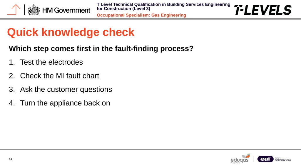 Occupational Specialism: Gas Engineering K1.28 - slide 41 of 84