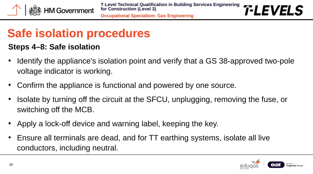 Occupational Specialism: Gas Engineering K1.28 - slide 20 of 84