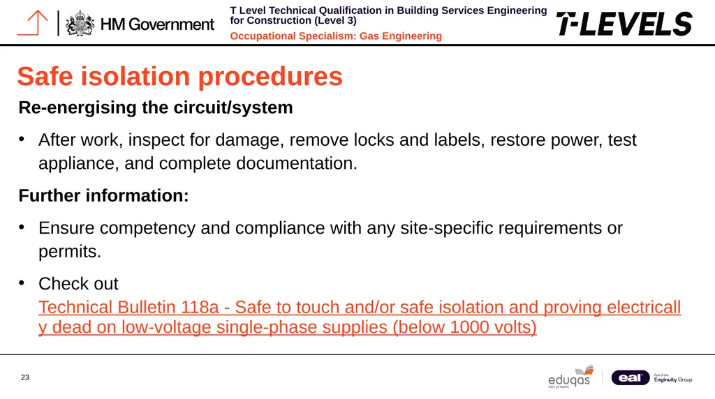 Occupational Specialism: Gas Engineering K1.28 - slide 23 of 84
