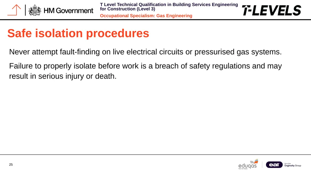 Occupational Specialism: Gas Engineering K1.28 - slide 25 of 84