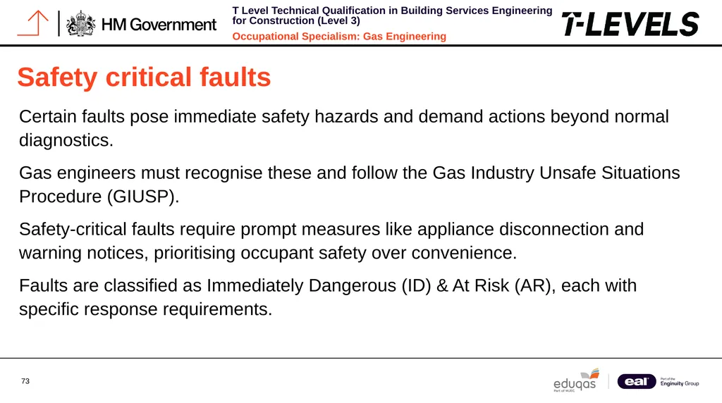 Occupational Specialism: Gas Engineering K1.28 - slide 73 of 84