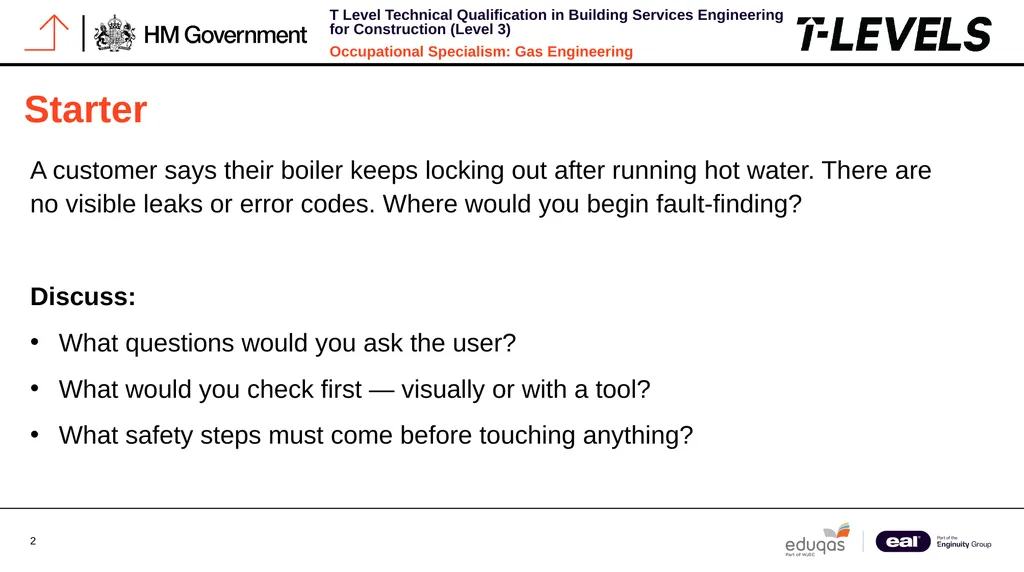Occupational Specialism: Gas Engineering K1.28 - slide 2 of 84