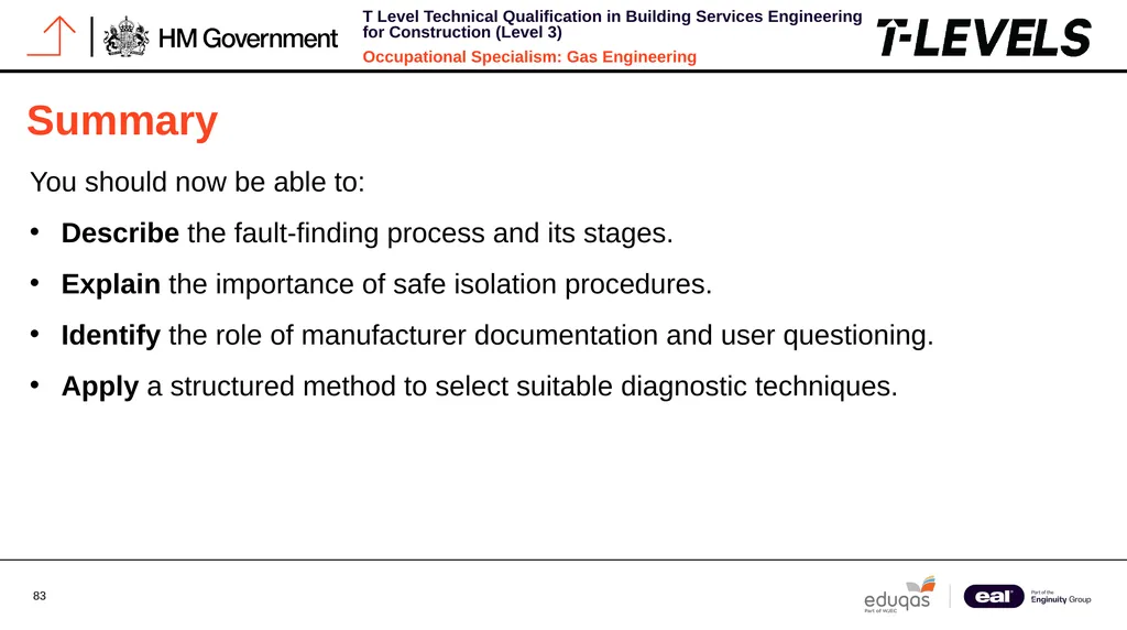 Occupational Specialism: Gas Engineering K1.28 - slide 83 of 84