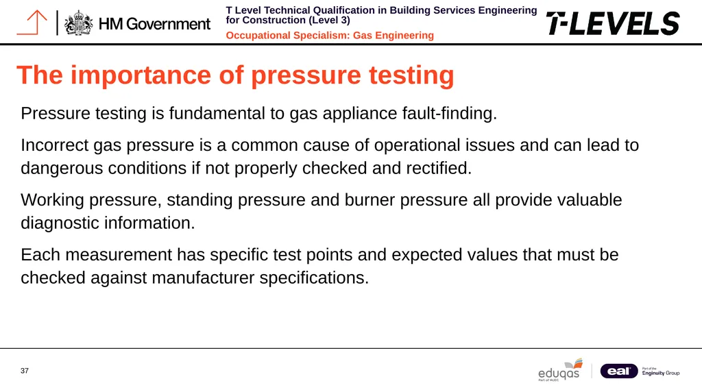 Occupational Specialism: Gas Engineering K1.28 - slide 37 of 84