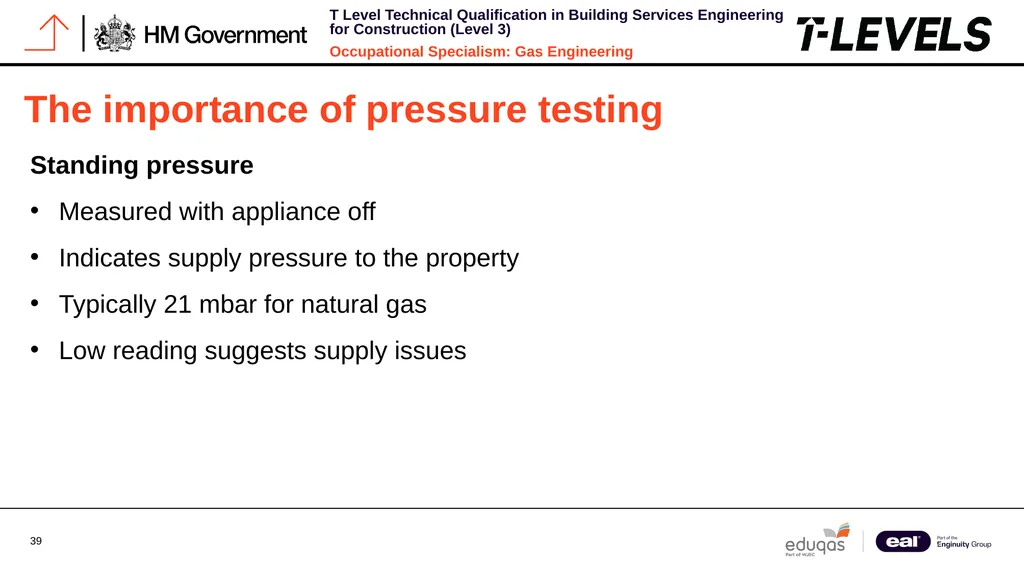 Occupational Specialism: Gas Engineering K1.28 - slide 39 of 84