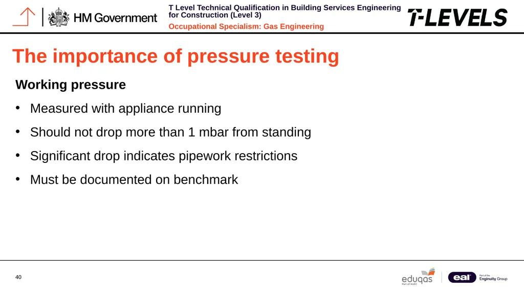 Occupational Specialism: Gas Engineering K1.28 - slide 40 of 84
