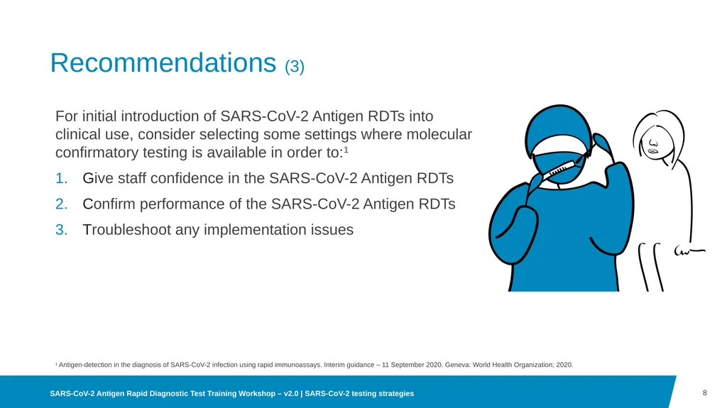 03 SARS-CoV-2 testing strategies Disclaimer WHO - slide 8 of 15