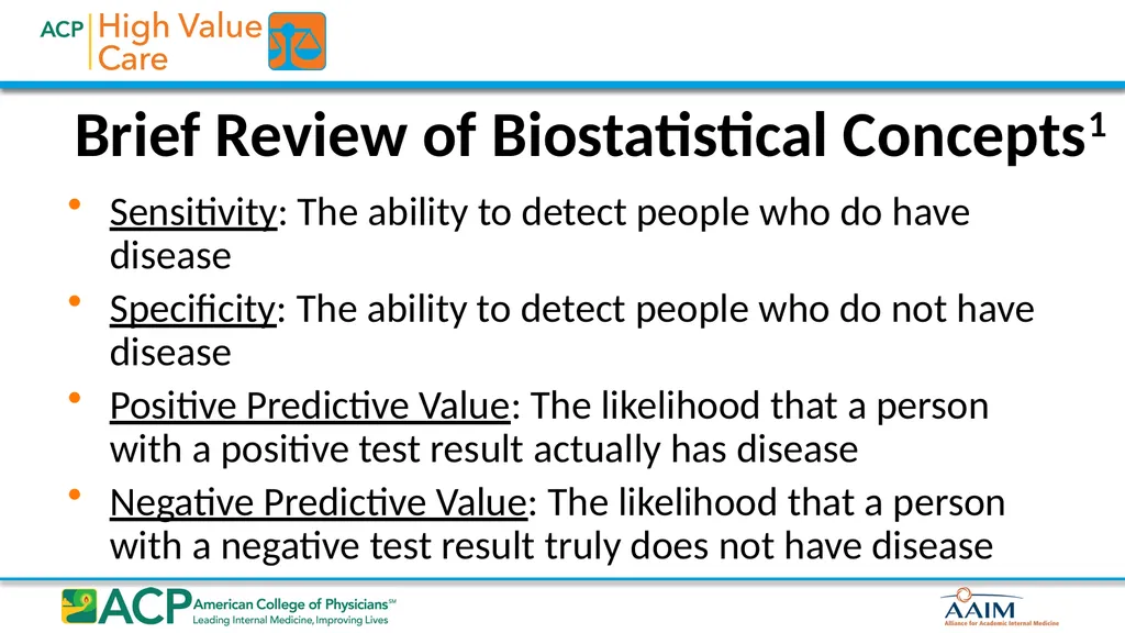 Biostatistics for High Value Testing and Treatment - slide 3 of 33