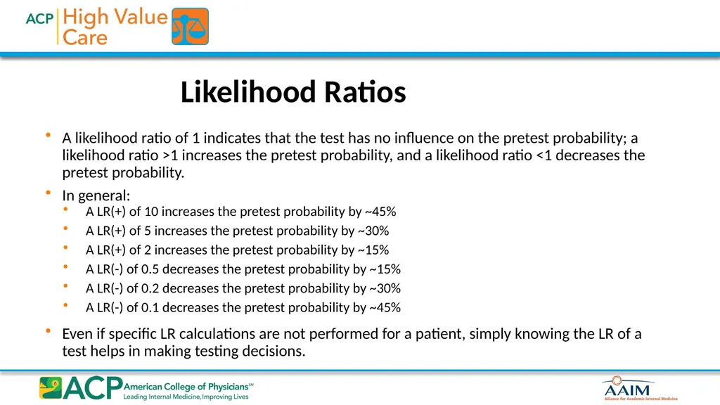 Biostatistics for High Value Testing and Treatment - slide 13 of 33
