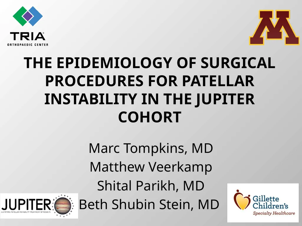 The epidemiology of Surgical Procedures for - slide 1 of 12