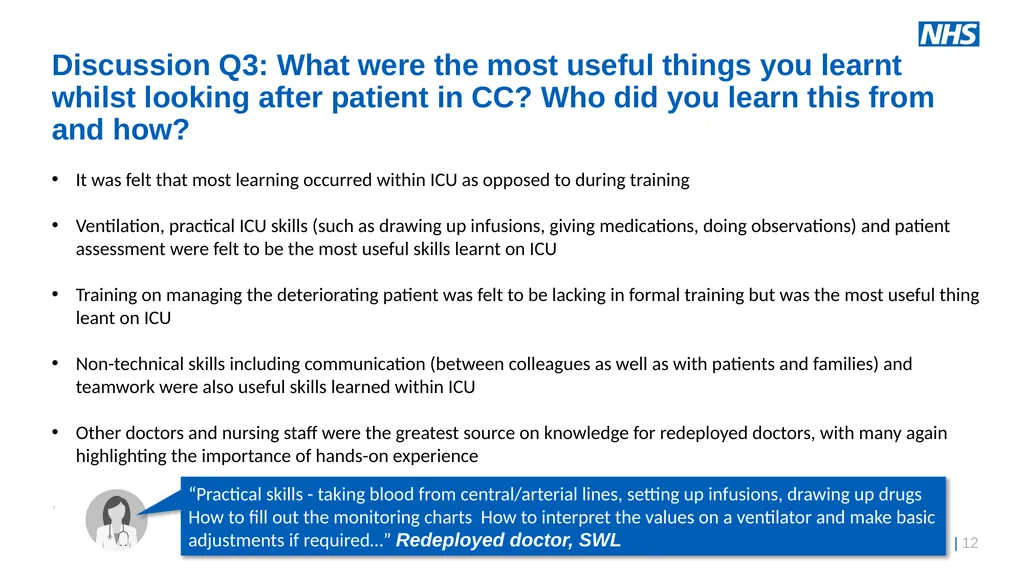 Exploring the ICU Education Experience Across - slide 12 of 20