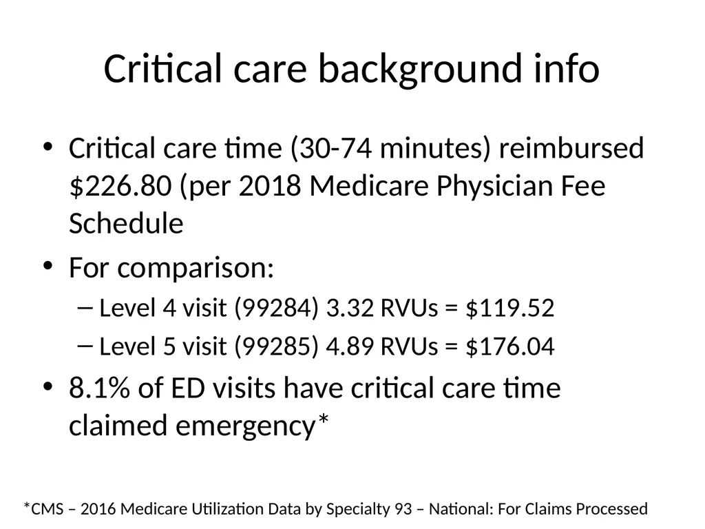 Critical Care Billing Seth Lotterman, MD Hartford - slide 3 of 25