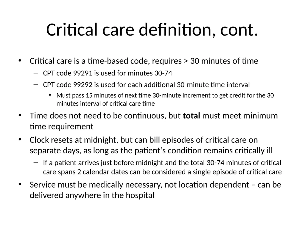 Critical Care Billing Seth Lotterman, MD Hartford - slide 6 of 25