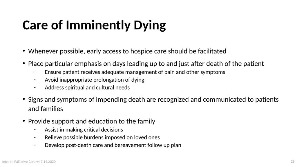 Introduction to Palliative Care Intro to - slide 28 of 60