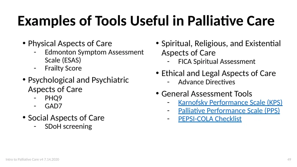 Introduction to Palliative Care Intro to - slide 49 of 60