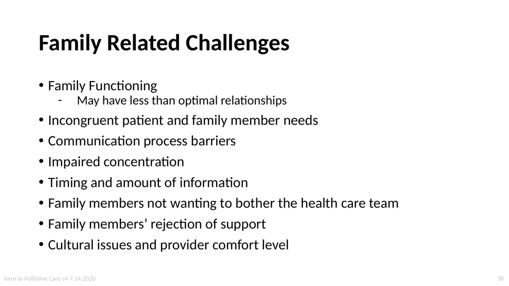 Introduction to Palliative Care Intro to - slide 38 of 60